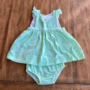 Ralph Lauren Mint Gingham Dress and Bloomers Set